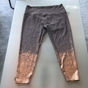 Beyond Yoga Alloy Ombré Metallic Copper Gray High Waisted Cropped Leggings 3X
